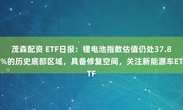 茂森配资 ETF日报：锂电池指数估值仍处37.87%的历史底部区域，具备修复空间，关注新能源车ETF